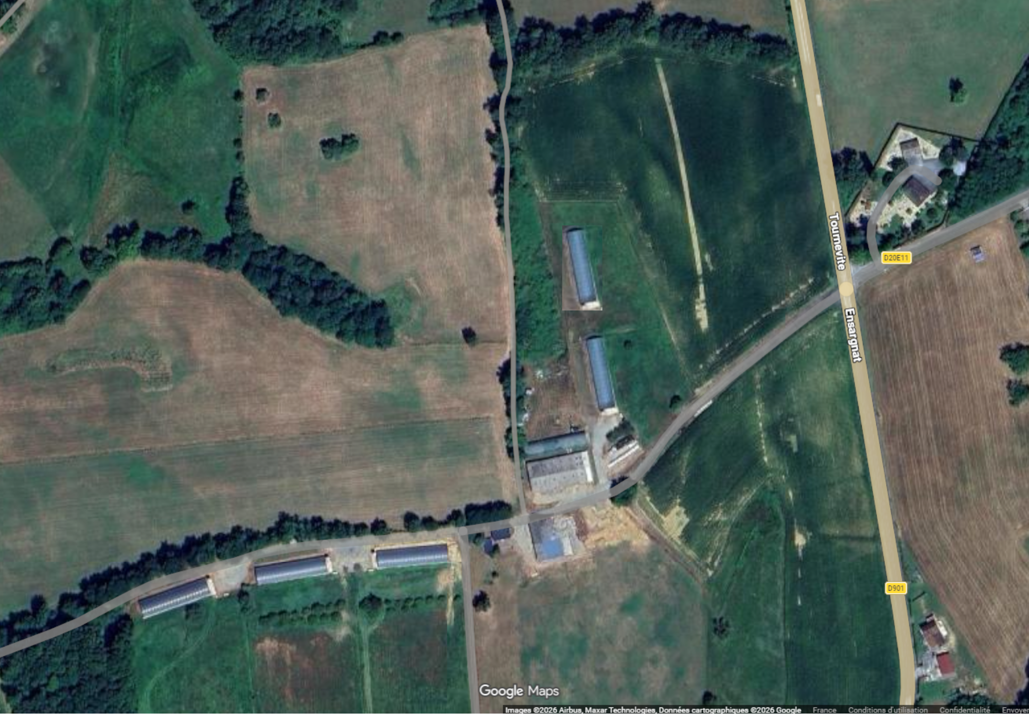 Plan d'ensemble — Vue satellite de l'élevage